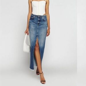 Reformation Tazz Denim Maxi Skirt- Size 29- Hemlock